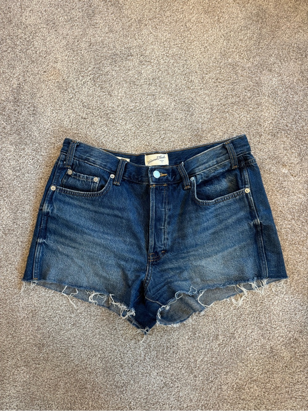 Universal Thread Dark Blue Distressed Denim Cutoff Shorts